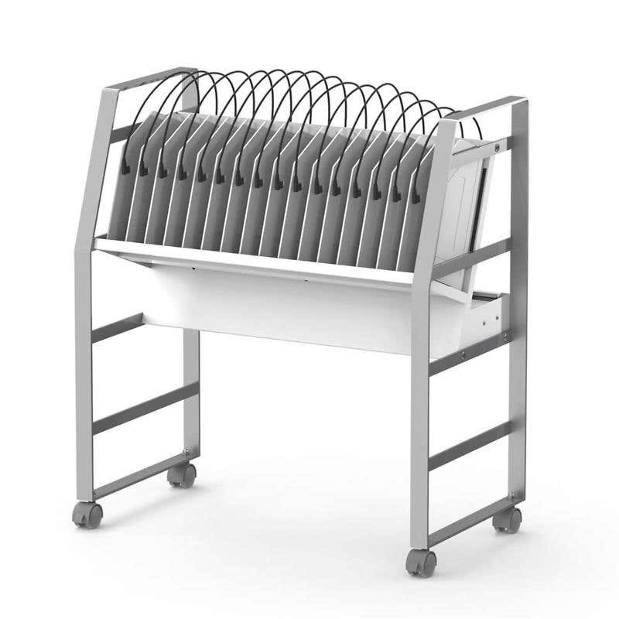 Luxor USB-C Open Charging Cart — 16 Device, 45W Per Port, Built-In Cable Management, Model# CHMC005
